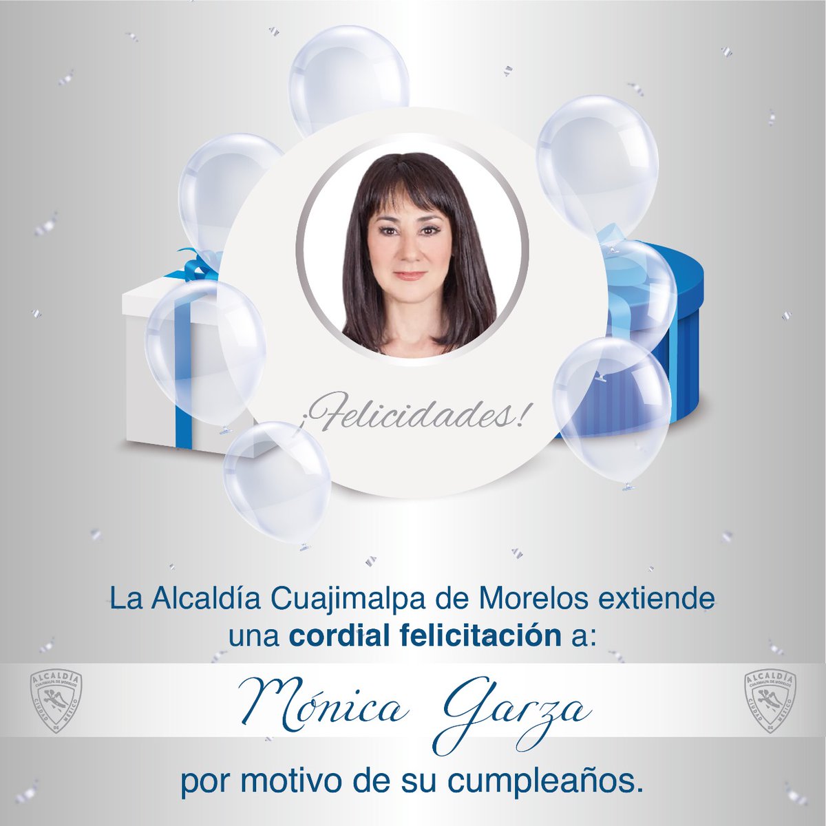 La alcaldía Cuajimalpa de Morelos felicita muy cordialmente a Mónica Garza, talentosa periodista que hoy esta cumpliendo años. ¡Muchas felicidades @monicagarzag!