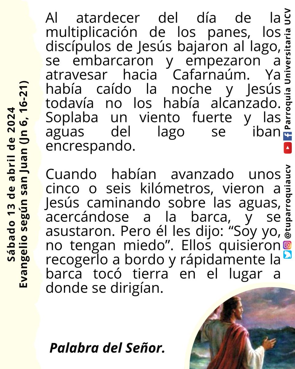 #EvangelioDeHoy #EvangelioDelDía #13Abr #EnTodoAmarYServir #JesuitasDeVenezuela #TuParroquiaUCV