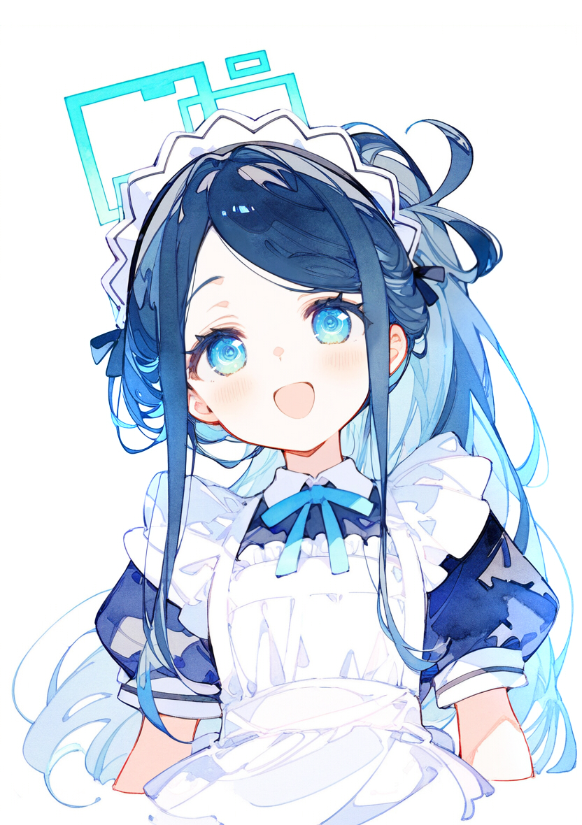 aris (blue archive) ,aris (maid) (blue archive) 1girl solo long hair looking at viewer blush smile open mouth  illustration images