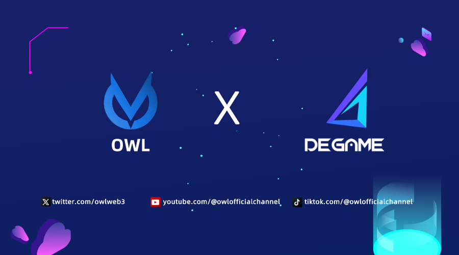 owlweb3's tweet photo. 🥳 @owlweb3 and @degame_l2y have become partners!  

🎮@degame_l2y  is a large comprehensive platform for web3 games, where you can find your favourite web3 games!

😎The game has proven applications in the web3 space and owl and @degame_l2y will be a win-win!
#btc  #Web3 https://t.co/5T2E8ECgp0