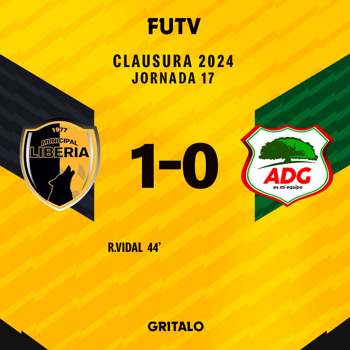 ⏰ 90’ || ¡FINAL! 🖤💛 Liberia derrota a Guanacasteca y se deja el Clásico de la Pampa. 🔗 futvcr.com