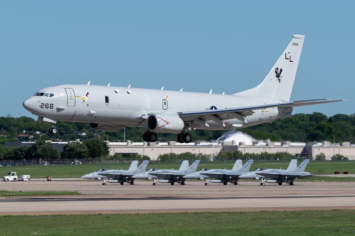 Shots from the arrival day of the 2024 Wings Over Cowtown Airshow at NAS JRB Fort Worth. 169263 AH-1Z WR-43 HMLA-775 USMC 61-0038 B-52H BD 307 BW AFRC 'Apocalypse' 761541 F-5N VMFT-401 LS-03 170268 P-8A LL-268 VP-30 (and a VMFA-112 F/A-18C lineup)