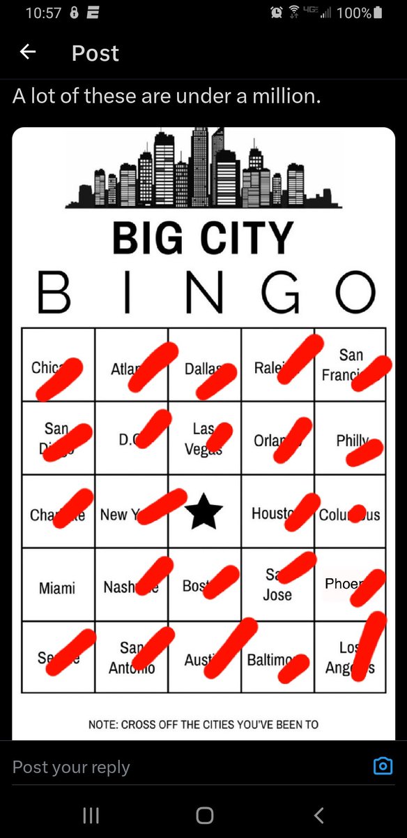 When you've Road Tripped the entire lower 48 you can call Bingo almost every way possible ✅✅✅✅✅✅✅✅✅✅ (Could check them all depending if you consider Ft Lauderdale part of Miami Metro) #BigCityBingo