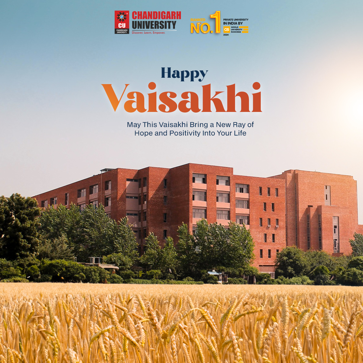 Happy Baisakhi from #ChandigarhUniversity!

Today, we celebrate the rich #CulturalHeritage and the spirit of harvest. #Baisakhi holds great significance as it marks the Punjabi New Year and commemorates the formation of the Khalsa Panth by Shri Guru Gobind Singh Ji on March 30,…