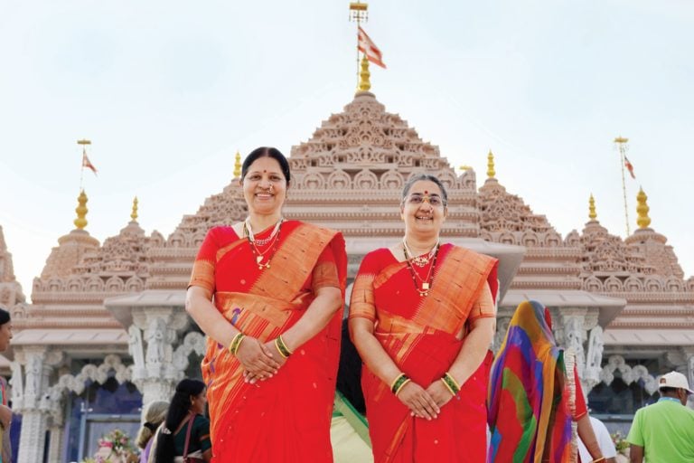 Saints of Sanatan Sanstha attended the inauguration ceremony of BAPSTemple in Abu Dhabi! Construction of a Hindu temple in an Islamic country marks the inception of a global Hindu nation! – Shrisatshakti (Sou.) Binda Singbal! #SanatanSanstha_25Years Path to happiness