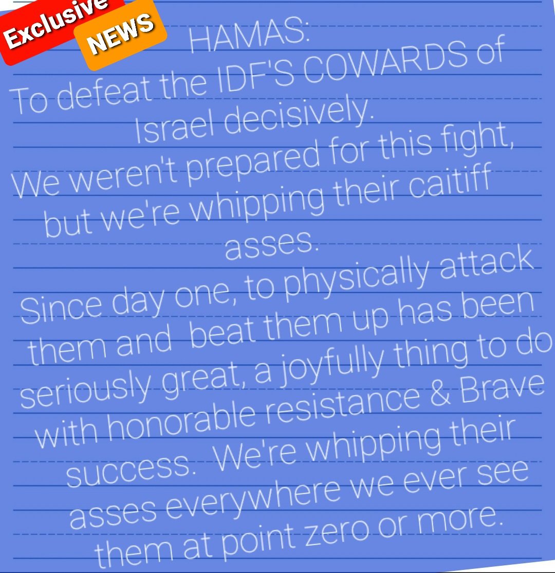 THE ABSOLUTE TRUTH 💡💚
HAMAS; is the native Palestinians' Resistance to the occupying Israeli terrorists