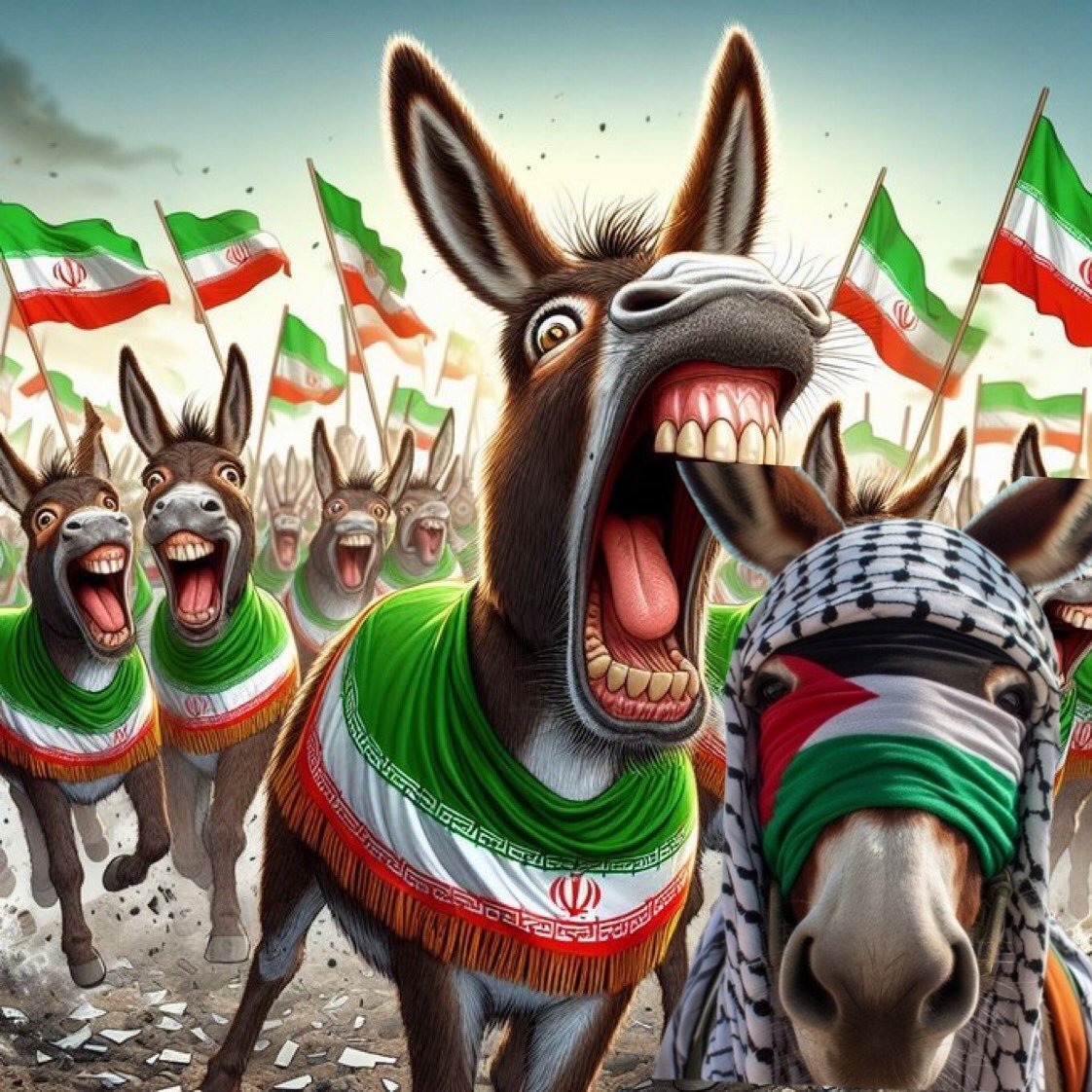 ■ الفلسطينيين والايرانيين. 

حماس والاخوان وايران
