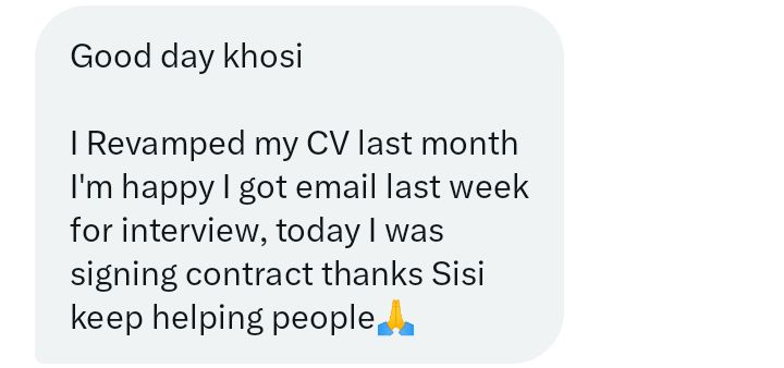 #Ad I CV REVAMPING Is your CV Updated? Is your CV ATS Friendly? Allow professionals to Assist you in Creating a CV that is ATS Friendly. WhatsApp wa.me//+27664839422 Dm @Cossy92 #JobSeekersS