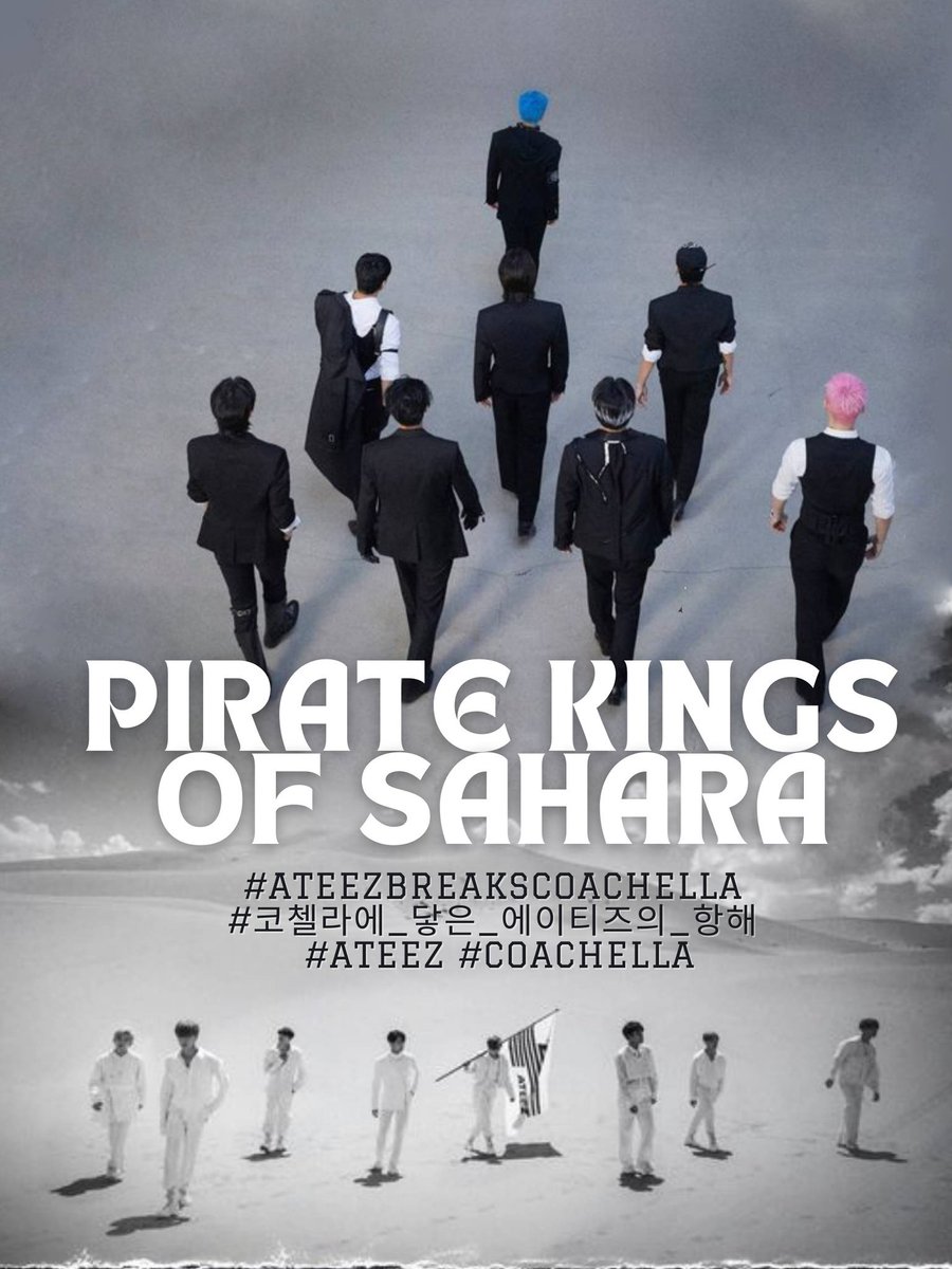 FINALLY NOW IT'S OUR TIME! ✨ ATINY~~ PPUDDING~ Let's trend our hashtags to our boys! Please QRT and REPLY this tweet with the tags, don't forget to add some words to not be a spam! PIRATE KINGS OF SAHARA #ATEEZBreaksCOACHELLA #코첼라에_닿은_에이티즈의_항해 #ATEEZ #에이티즈…