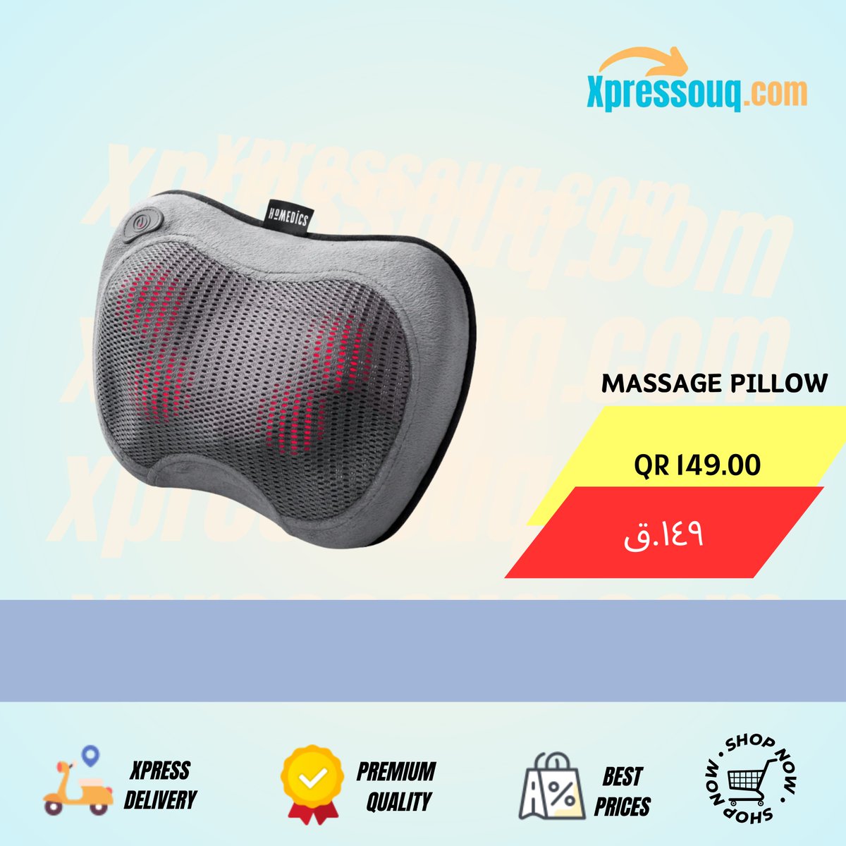 Relaxation in Reach: Massage Pillow

🎯Order Now @ Just QR 149 only 🏃🏻‍
💸Cash on Delivery💸
🚗xpress Delivery🛻

xpressouq.com/products/massa…

#RelaxAndUnwind #MassageTherapy #StressRelief #SelfCareSunday #PamperYourself #MuscleRelief #NeckPillow #BackPainRelief #WellnessJourney