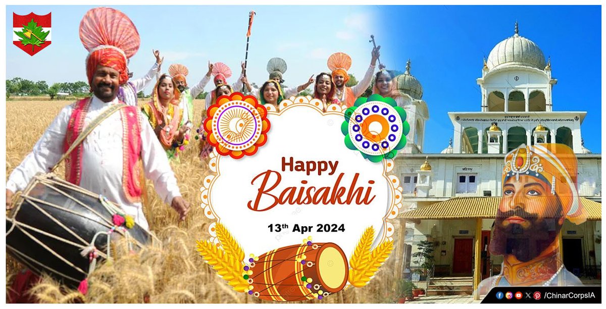 'May the season of harvest bring joy and prosperity' #ChinarCorps wishes Happy Baisakhi to all ranks, veterans, civil employees & citizens of #Kashmir.