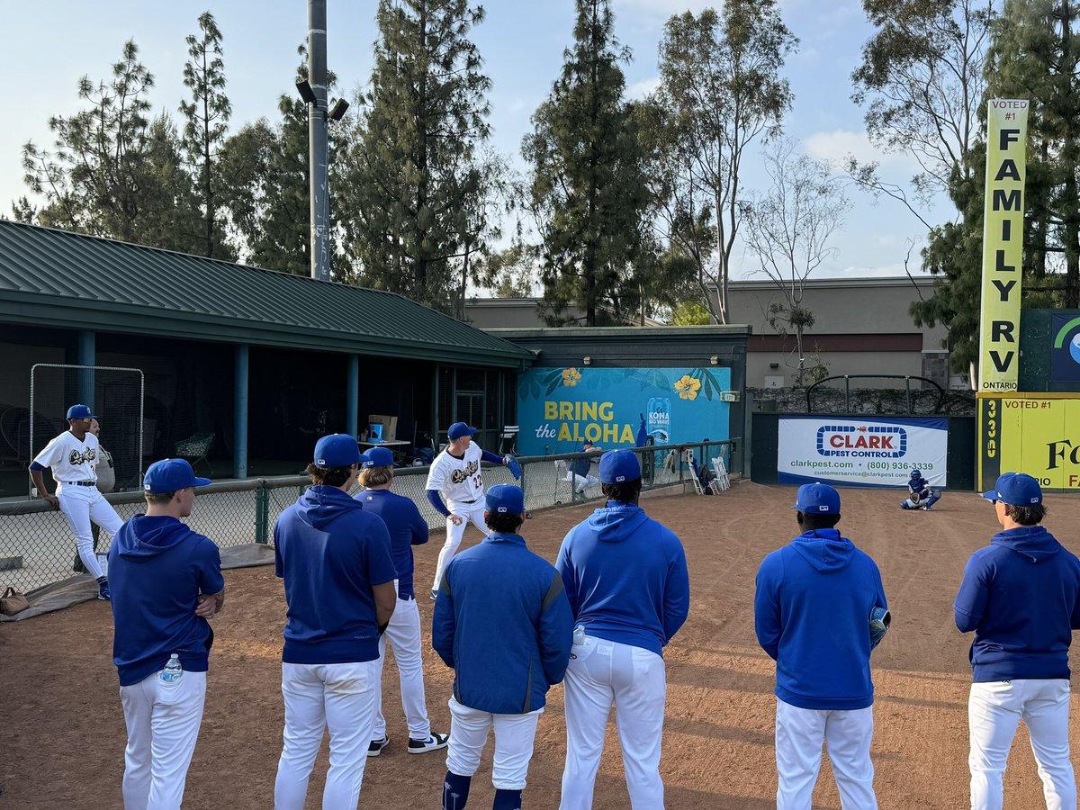 Cool thing you see at @RCQuakes when a pitcher is rehabbing you see a lot of players gathered and watching.