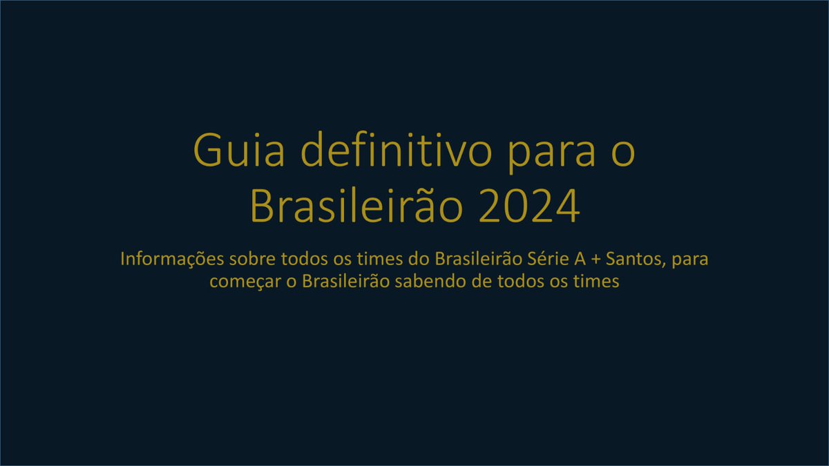 Guia definitivo Brasileirão 2024 Conversei com jornalistas e torcedores para obter informações sobre os 20 times da Série A, e compilei algumas informações interessantes para começar o Brasileirão sabendo! Parte 1- São muitos times e a thread ficou muito longa