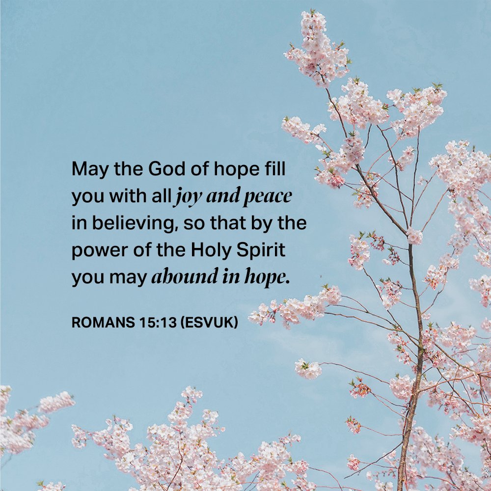 May the God of hope fill you with all joy and peace in believing, so that by the power of the Holy Spirit you may abound in hope. - Romans 15:13 (ESVUK) Do you have a verse on your heart this week? We’d love to hear it below ↓ #247prayer