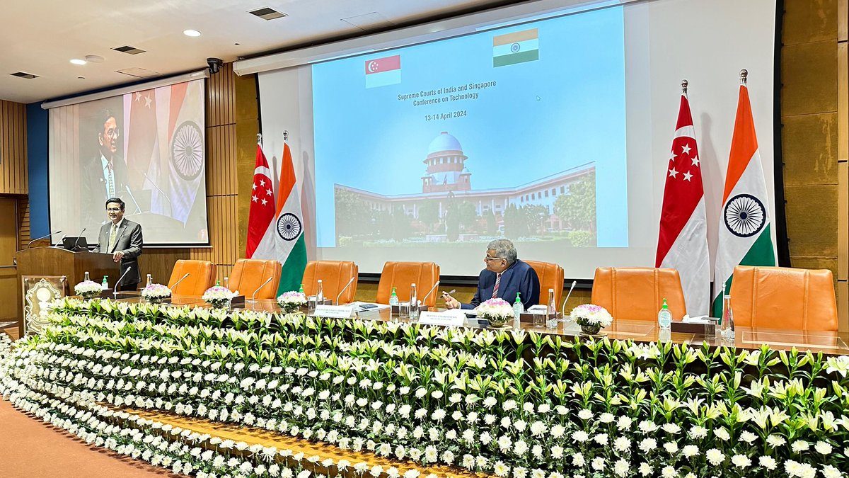 CJI DY Chandrachud addressing the two-day conference on Technology and Dialogue between the Supreme Courts of India and Singapore The conference aims to explore the intersection of technology and the legal system, particularly focusing on the transformative role of Artificial…