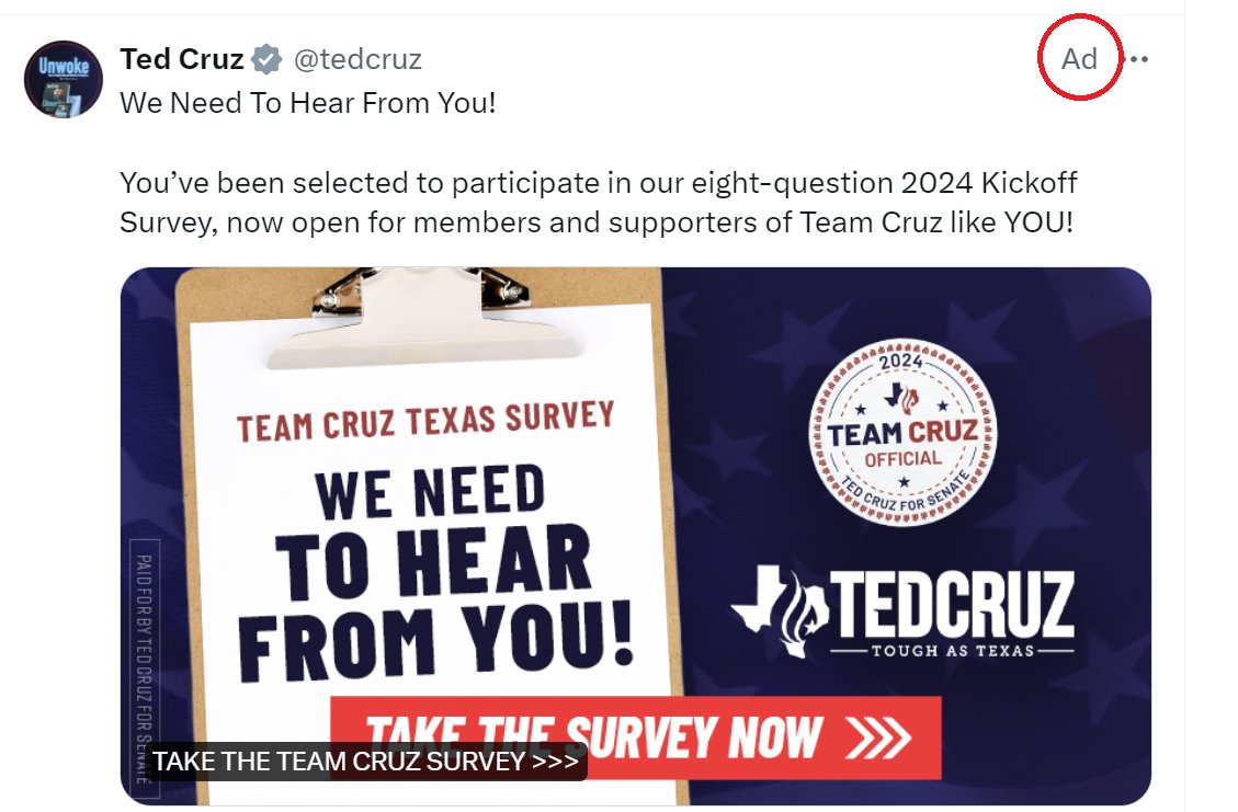 'Team Cruz' is obviously not a very exclusive club, if they've already let me in there without my knowledge. And if they pay to have me there.