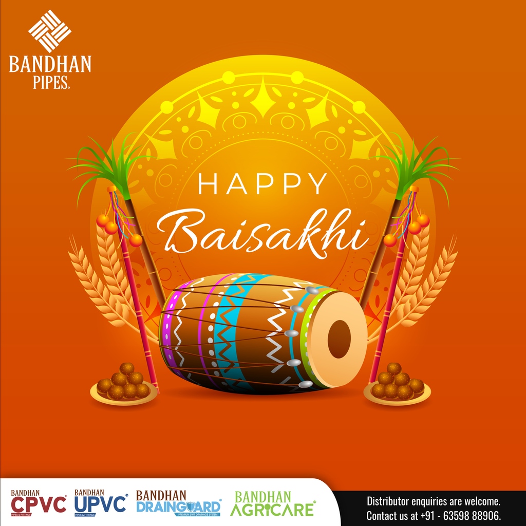 Let the vibrant colors of Baisakhi fill your life with joy and prosperity! 🌾✨ Wishing everyone a harvest of happiness, love, and new beginnings. Happy Baisakhi! . . #BaisakhiCelebration #HarvestOfJoy #bandhanpipes #drainguard #SochoBandhanPipes #pipes #plumbing #pvc #pvcpipes