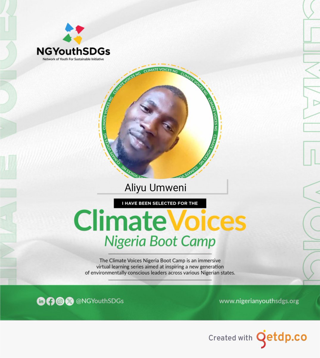 Congratulations 

I made it into the 2024 climate voice Nigeria boot camp 
@NGYouthSDGs 
@NGYouths4Change 
@alutaedocso @UNFCCC