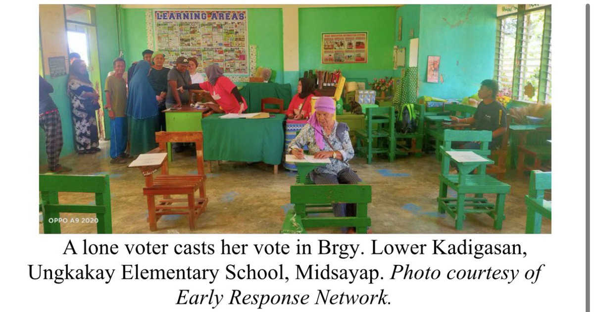 More than 50% voter turnout recorded in various voting precincts in North Cotabato as of 12 noon, based on the monitoring of groups Council for Climate and Conflict Action Asia and Early Response Network. Voting in Brgy. Simsiman, Pigkawayan was completed as of 11:12 AM.