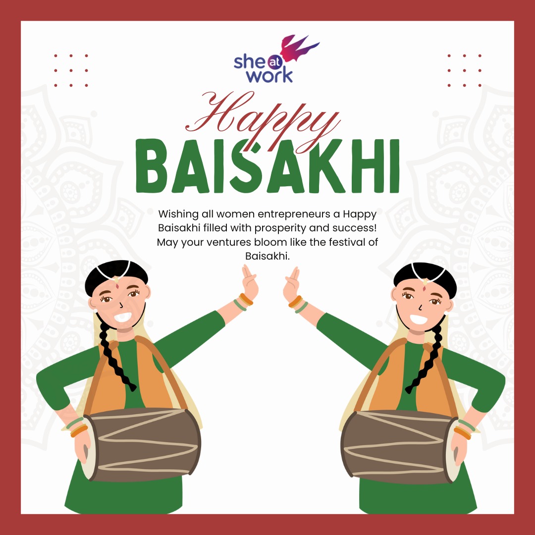 Team SheAtWork sends you heartfelt wishes for a joyous Baisakhi! May this new season bring growth and prosperity to your career. #Baisakhi #HappyBaisakhi #HappyVaisakhi #HappyPoilaBoishakh #HappyBohagBihu #HappyPuthandu #womenempowerment #sheatwork #womenentrepreneruship