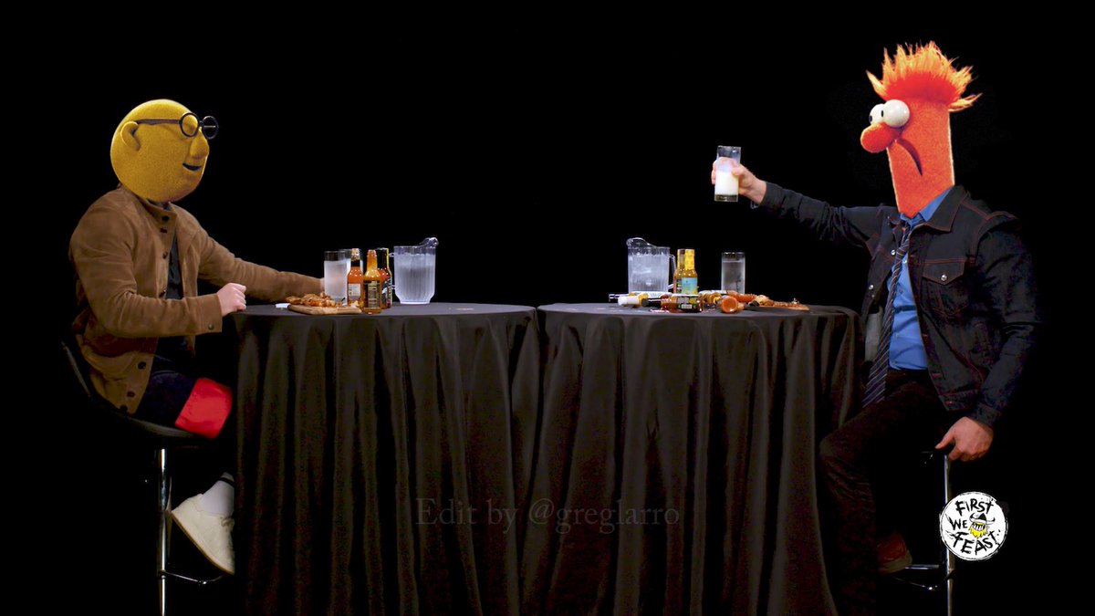 greglarro's tweet photo. Well that was delightfully unhinged 😂
And then I was struck with some late night photoshop inspiration… 
Anyway go watch the most recent episode of Hot Ones with @TeamCoco @seanseaevans 😂  
#conanobrien #hotones #parody #muppets #photoshopmanipulation https://t.co/PtmSDVTq0l
