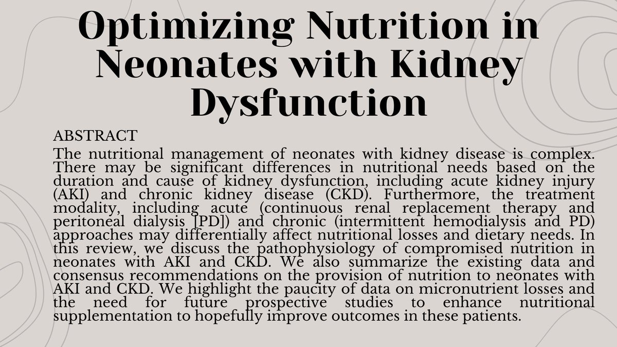 Nesargi S, Steflik H, Kamath N, Selewski D, Gist KM, Menon S. Optimizing Nutrition in Neonates with Kidney Dysfunction. Neoreviews. 2024 Jan 1;25(1):e25-e35. doi: 10.1542/neo.25-1-e25. PMID: 38161179