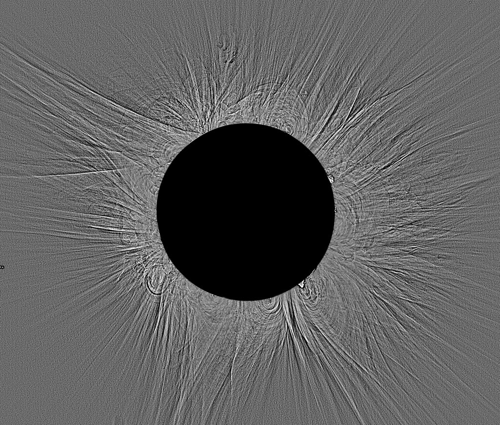 Full res high frequency details of my stacked corona image. Composition of 156 exposures