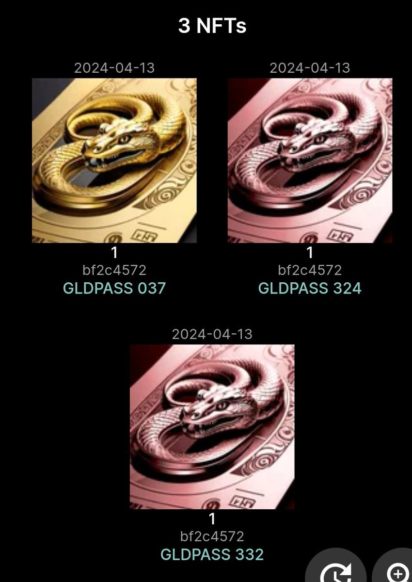 The Wojakfund struck gold and minted 1 golden Golden snake pass from @gldsnek These passes will boosts our staking rewards and will soon feed the dripfaucet with some $Gldsnek🤑