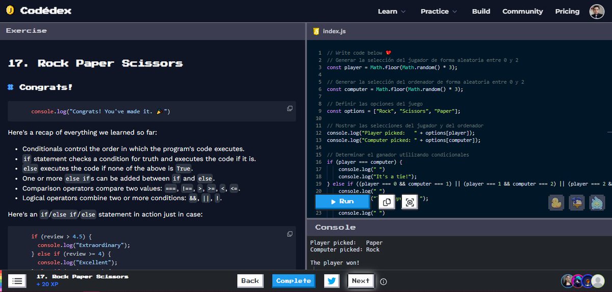 wigsdev's tweet photo. Rock Paper Scissors ✂️ #CodedexRockPaperScissors @codedex_io #30NitesOfCode https://t.co/FT4gMl9lTA