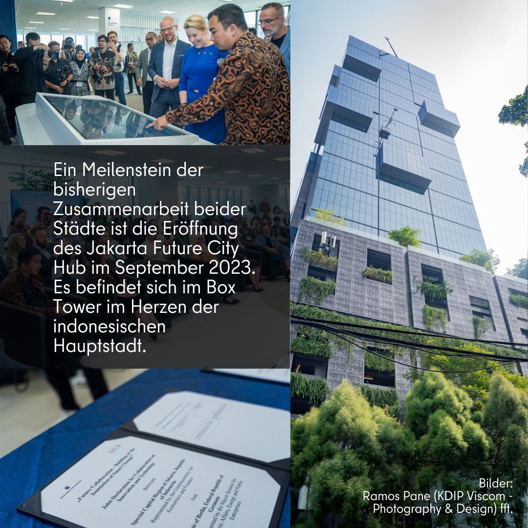 🎉 30 Jahre Städtepartnerschaft zwischen Berlin und Jakarta! 🌍🤝 Seit dem 13. April 1994 besteht die Verbindung, die durch Kooperationen in Bereichen wie Stadtentwicklung, Smart City, Start-ups, Kultur und Sport geprägt ist.