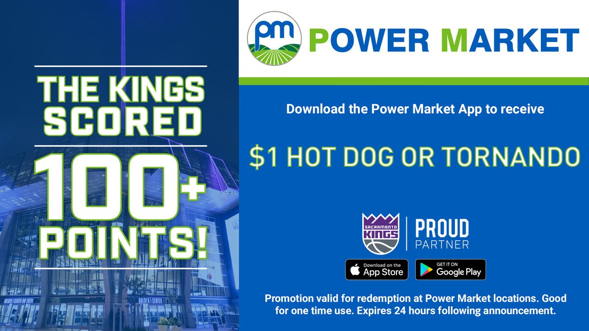 The Kings scored 100+ points! Power up at your local Power Market to receive this special offer! @MYPMSTORE | rovertown.com/share/hspowerm…