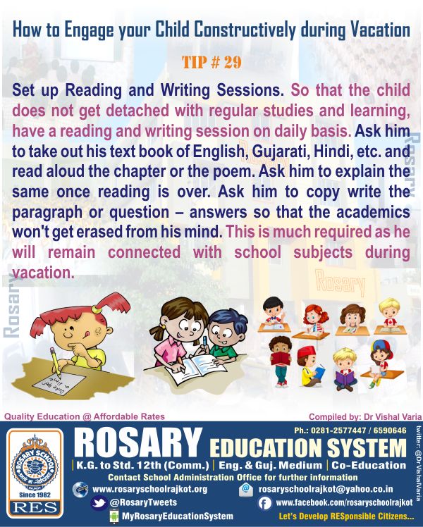 #VacationTips

How to engage your child constructively during vacation?
Try this out..

#vacation #goodmood #enjoy #fun #funlearning #motivation #selfdeveloping #hobby #goodtime #playgames #activity #indoorgames #outdoorgames #traveling #reading #adventur #picnic #music #dancing