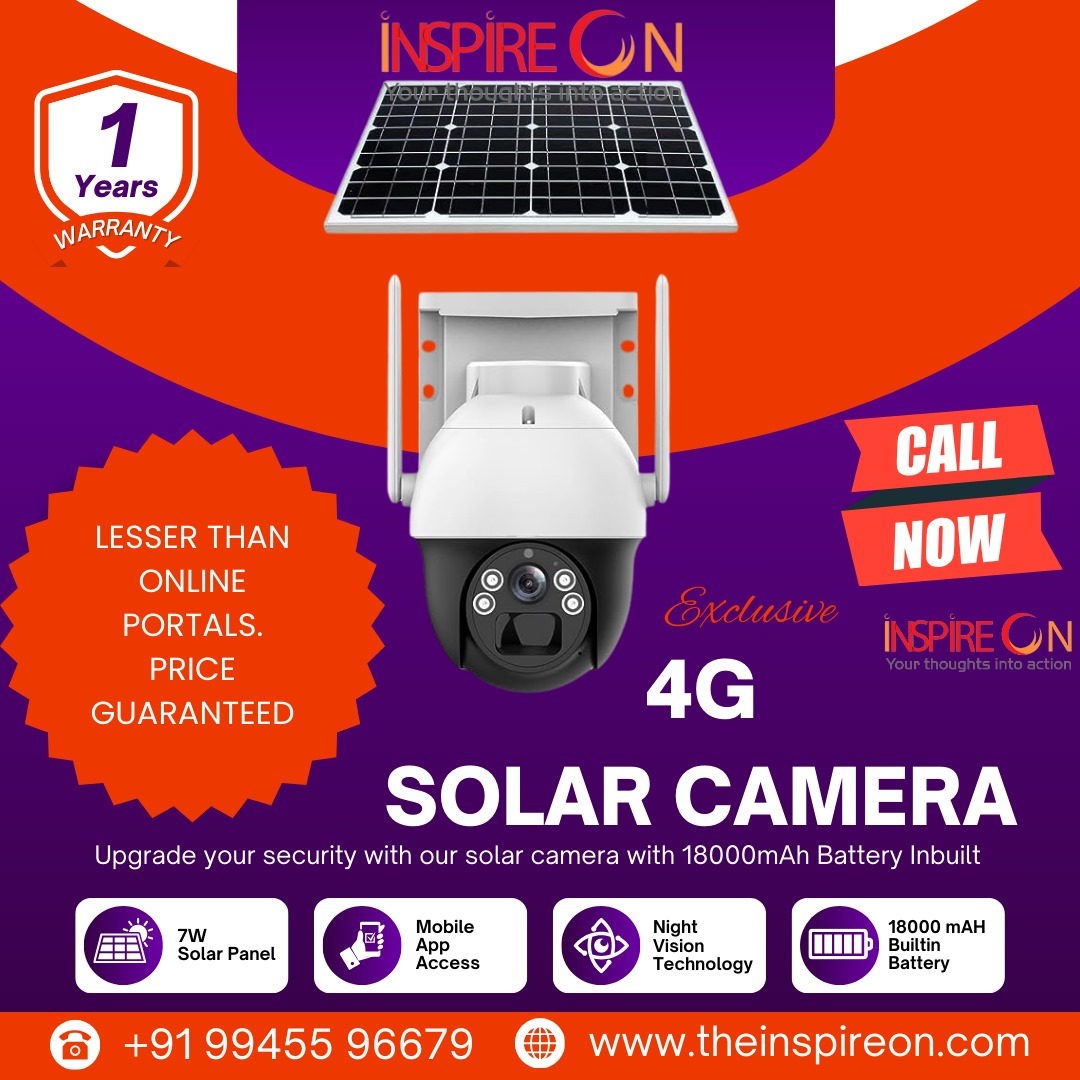 InspireOn Inc
4G Solar Camera
Solar CCTV cameras eliminate the need for traditional power sources, such as electricity or batteries.
#Ajax #Ajaxauthorised #touchswitch #Alexa #heygoogle #controlhome #motionsensors #alarmsystemforhome #burglaralarmsnearme #Appenableddevices