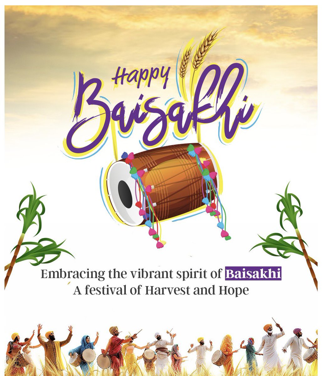 Greetings on Baisakhi, a significant harvest festival celebrated with enthusiasm and fervour.