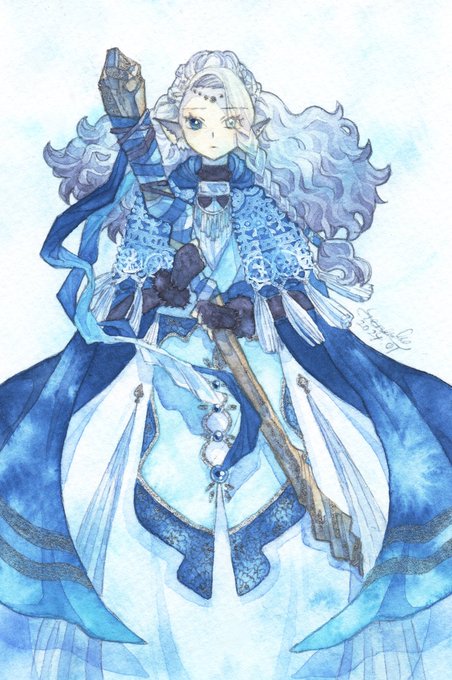 「blue theme long hair」 illustration images(Latest)｜5pages