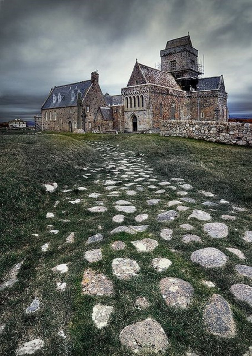 Iona Abbey located on the island of Iona, just off the Isle of Mull on the West Coast of Scotland, is one of the oldest Christian religious centres in Western Europe. Started in 563, The abbey was a focal point for the spread of Christianity throughout Scotland. Wikipedia, NMP.