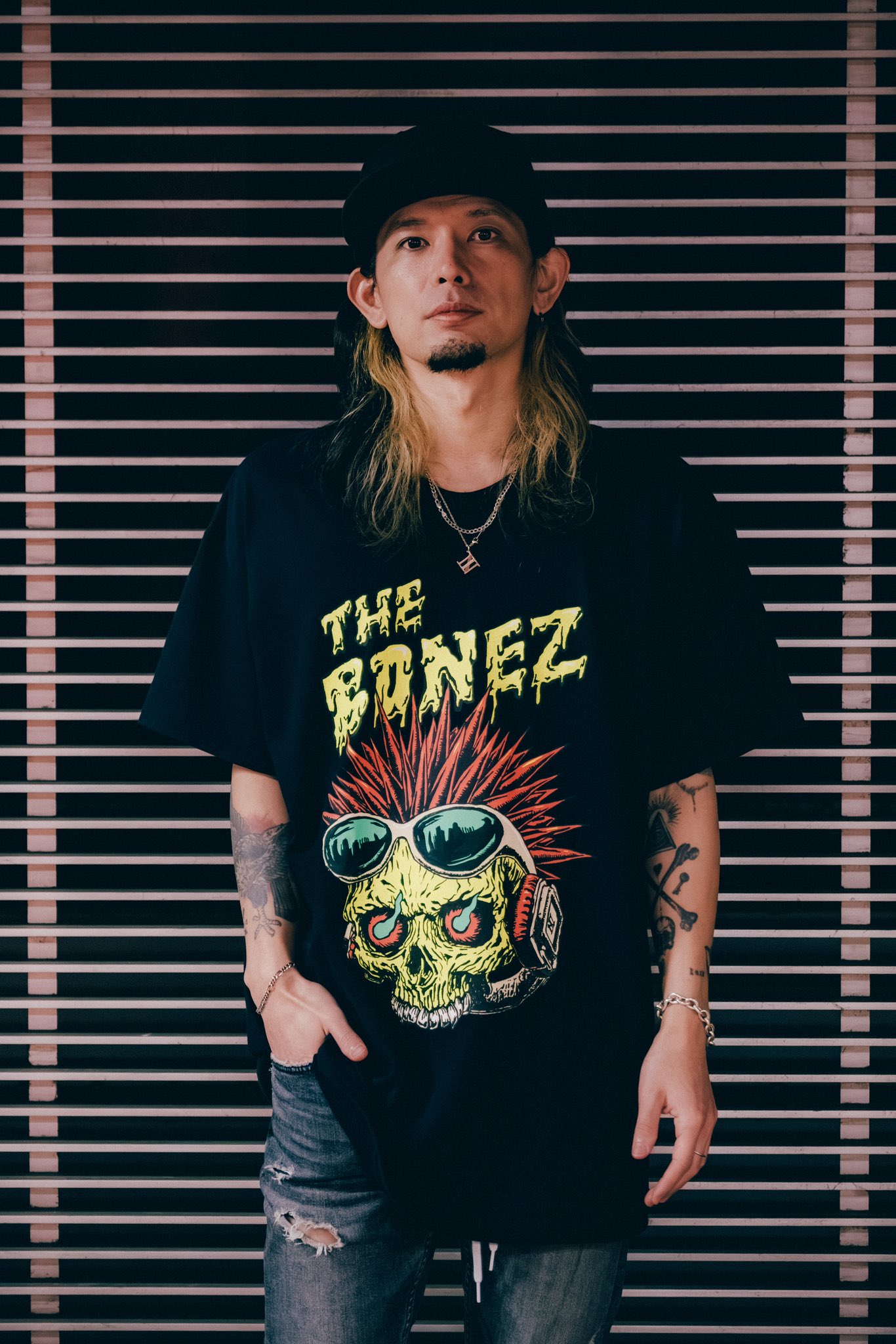 Amazon.co.jp: The Bonez Tシャツ Damaged Skate Tシャツ L
