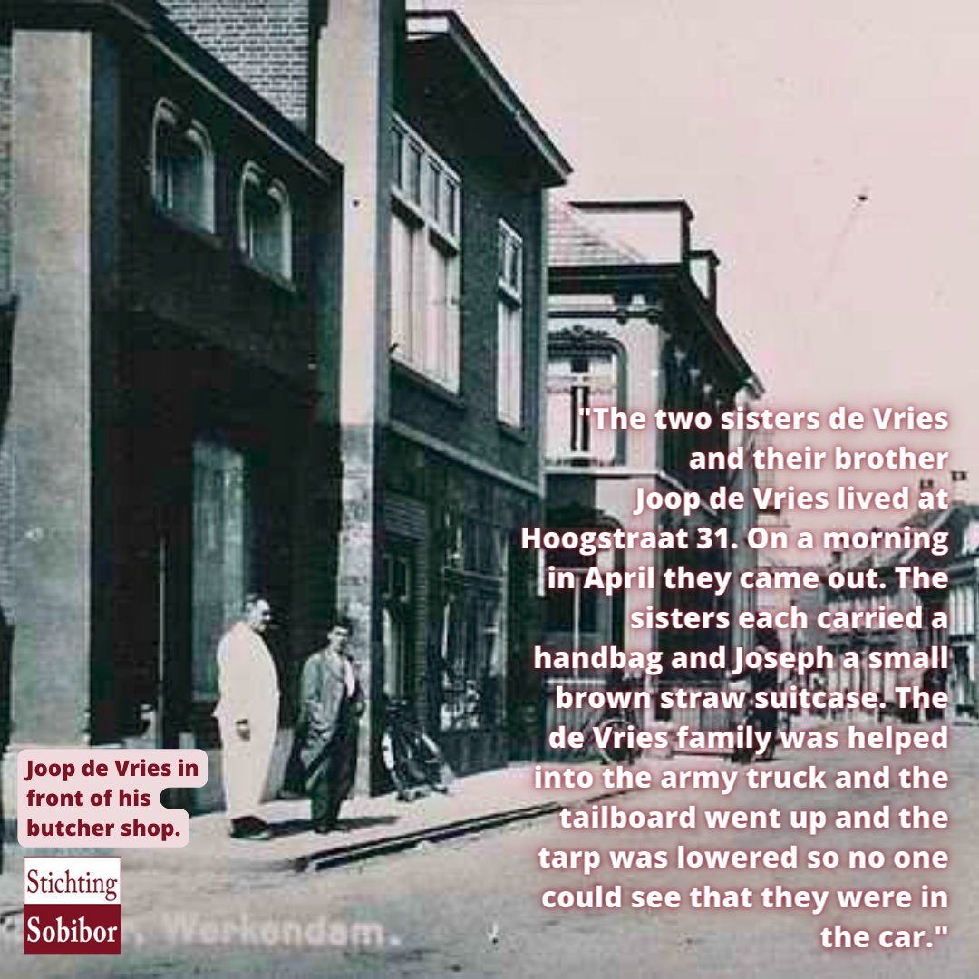 4/7 In early April 1943 (probably April, 7 or 8) the Germans came to Werkendam and Joop, Hanneke and Liesbeth were taken from their home at Hoogstraat 31. They had been summoned to report. They were allowed to bring hand luggage and valuables.