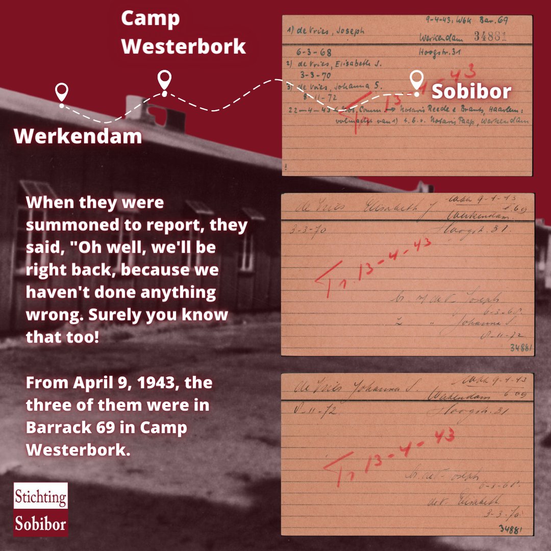 5/7 Joop, Liesbeth and Hanneke arrived at Camp Westerbork on April 9, 1943, after being taken from their homes. So they did not go to Vught, but were sent directly to camp Westerbork in accordance with Rauter's order of March 29, where they were housed in barracks 69. This…