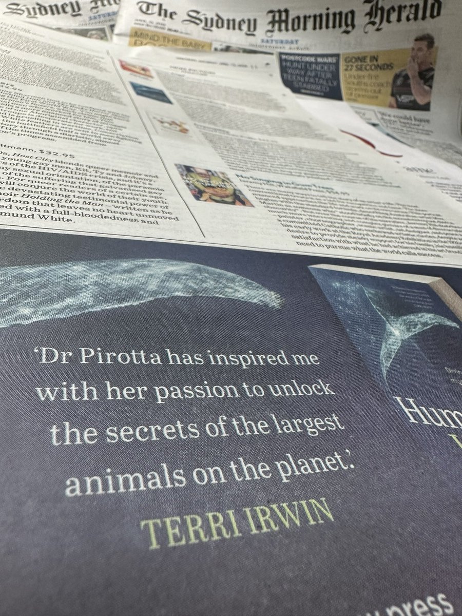 One of the best reviews of my book in @smh today: “Humpback Highway also serves an educative role, shedding light on the nitty-gritty of a scientific career, the data-crunching and application of technology, as well as the passion and oceanic adventure” Fiona Capp