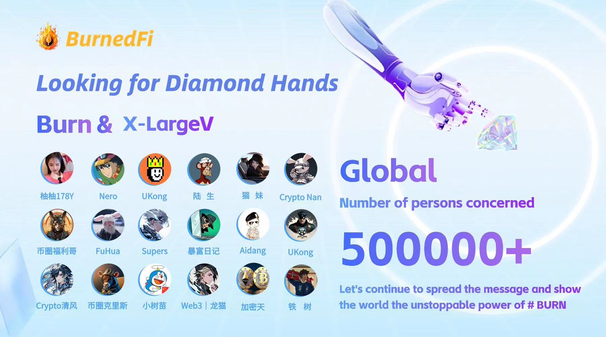 The 'Looking for Diamond Hands' event is extremely lively, with nearly 500000 people knowing about it. Let's continue to spread information and show the world the unstoppable power of #BURN. 🌏🍹#BNB  #BTC