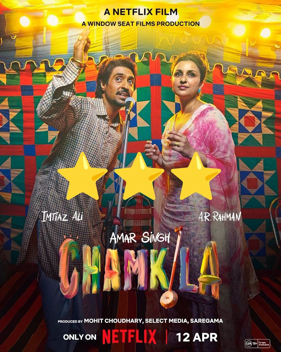 One Word review :- INTRIGUING ! Ratings :- ⭐️⭐️⭐️✨ #Chamkila is a film that intricately weaves morality into the fabric of local Punjabi music, offering a raw and authentic portrayal of Punjab throughout the whole narration ! A very good biopic that is straight to the point…