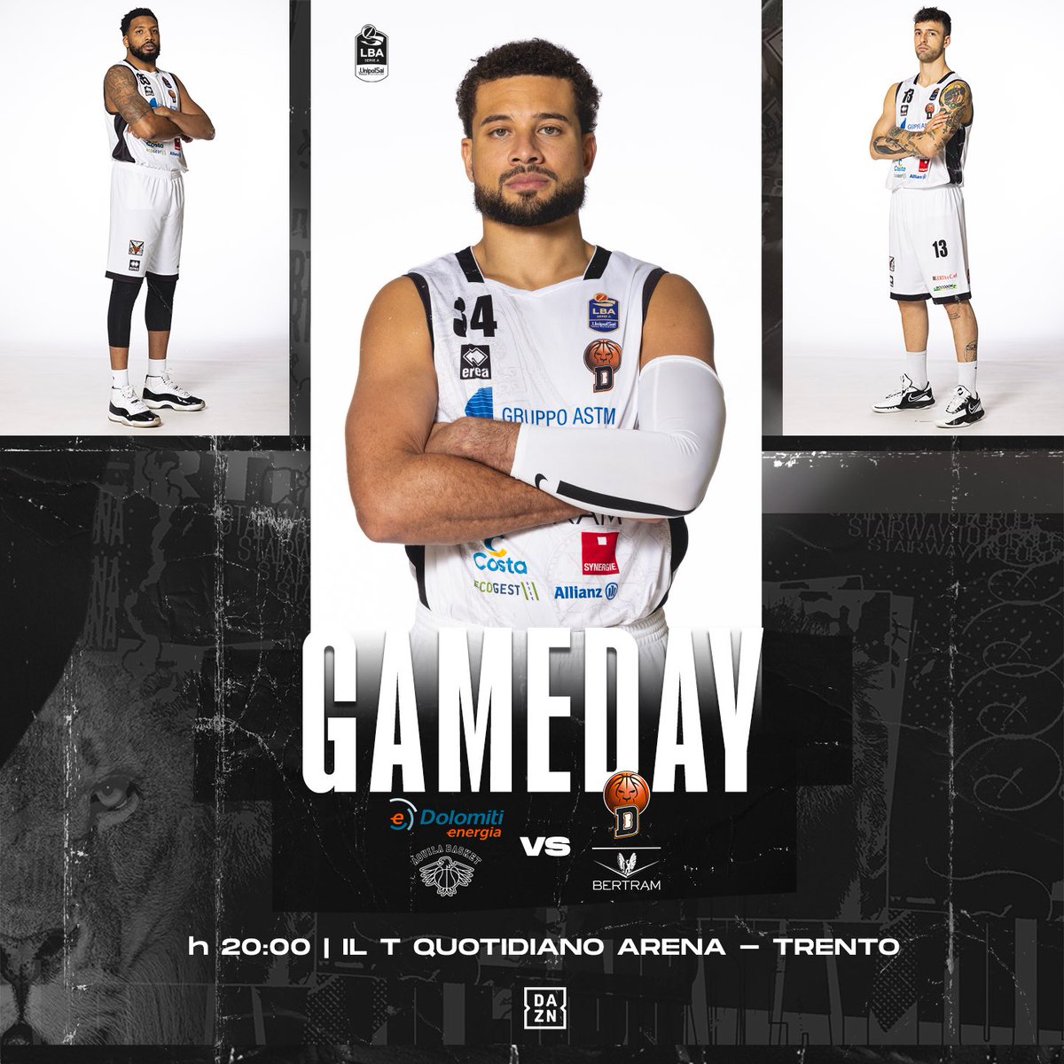 It’s GAMEDAY 💥 📍Il T Quotidiano Arena - Trento h 20:00 📺 @DAZN_IT #goDerthona