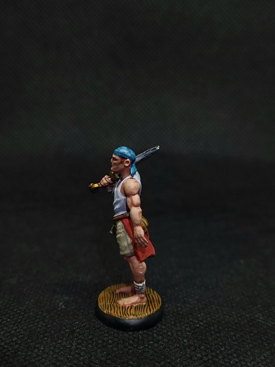 Another pirate for the growing crew. Ok, mini, but I really don't like the sword. Sabers are always hit or miss on minis. #reaperminiatures #reaperbones #miniatureprinter #miniaturepainting #dndminipainting #dndminiatures #miniatures #dndnpc #dndpirates