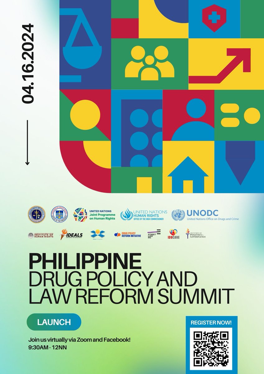 Less than 3 days away from the launch of the #DrugPolicySummit2024! 🚨

On April 16, 9:30 AM, let us start engaging in open and meaningful discussions around #health #social &amp; #developmental approaches to drug policy reform in the Philippines.

Register: bit.ly/DrugPolicySumm…