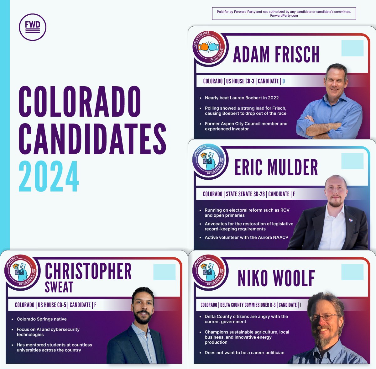 We have a strong slate of candidates on the ballot in Colorado this year. The state is ready for change, and we intend to deliver it. This is a powerful, determined group of candidates who are committed to living and governing by Forward values and, above all, are committed to…