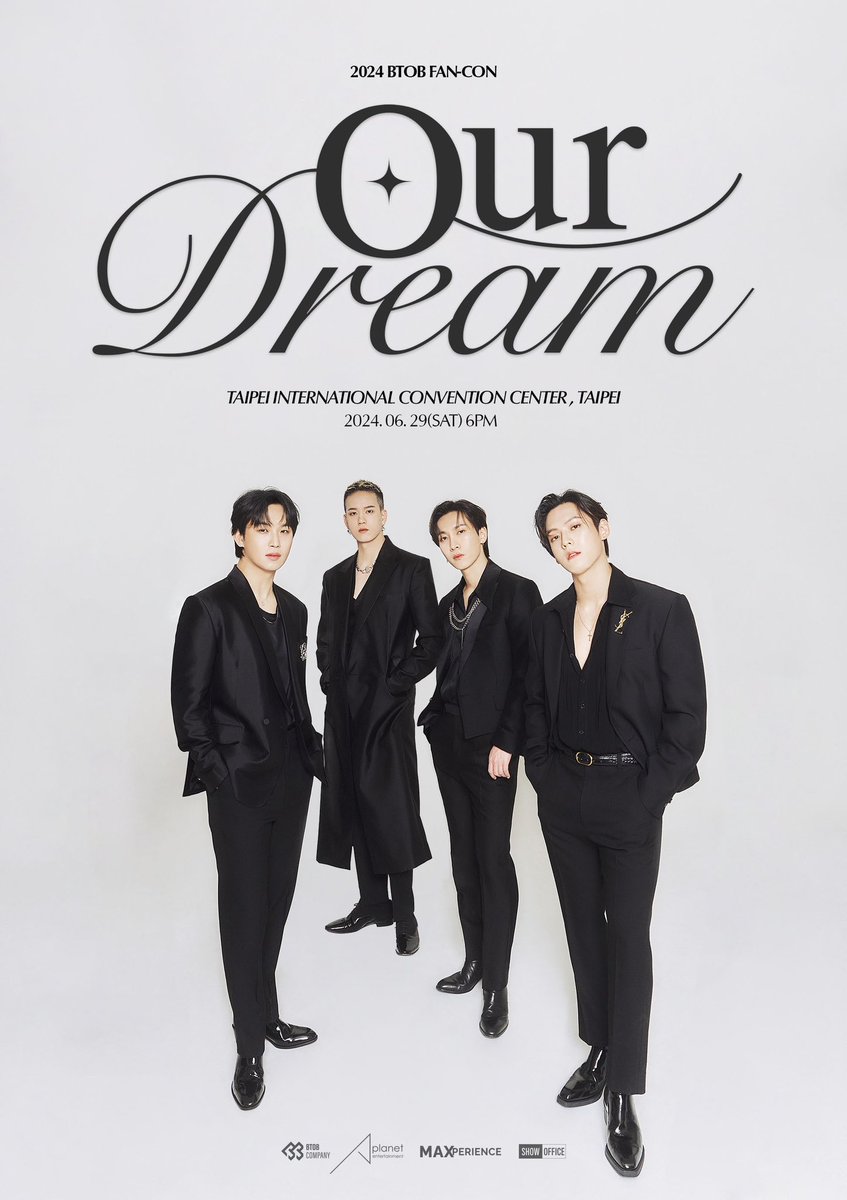 APlanetent's tweet photo. 2024 BTOB FAN-CON
[OUR DREAM] in TAIPEI

🕕 JUNE 29, 2024 | 6:00PM
🌏 TICC

🎫 TICKET SALES :
🕐 APR 20, 2024 | 1:00PM
🌐 https://t.co/Ktoec1b4mp

#BTOB #비투비
#BTOB_OurDream_TAIPEI
#APlanetent #에이플래닛 https://t.co/vRT1uUASyV