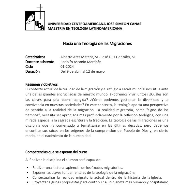 Ilusionado con la sesión de formación de la materia de Teología de las Migraciones que tendremos hoy con los alumnos y alumnas de la @MaestriaTeoLA de la @UCA_ES