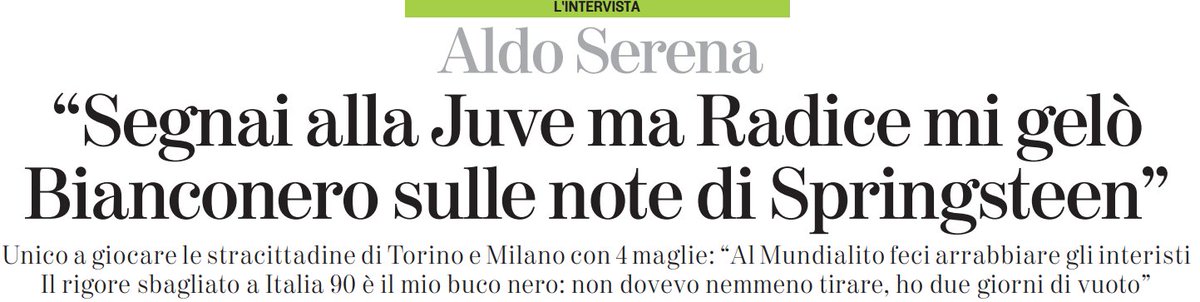 @Aldito11 a @LaStampa: 
Campione dalla cintola in su. 
«Lo disse l’Avvocato quel giorno, Boniperti mi tranquillizzò spiegandomi che dopo Charles e Bettega la Juve voleva un grande colpitore di testa ma io avrei dovuto dimostrare di essere completo. Dopo una doppietta al Pisa, la…