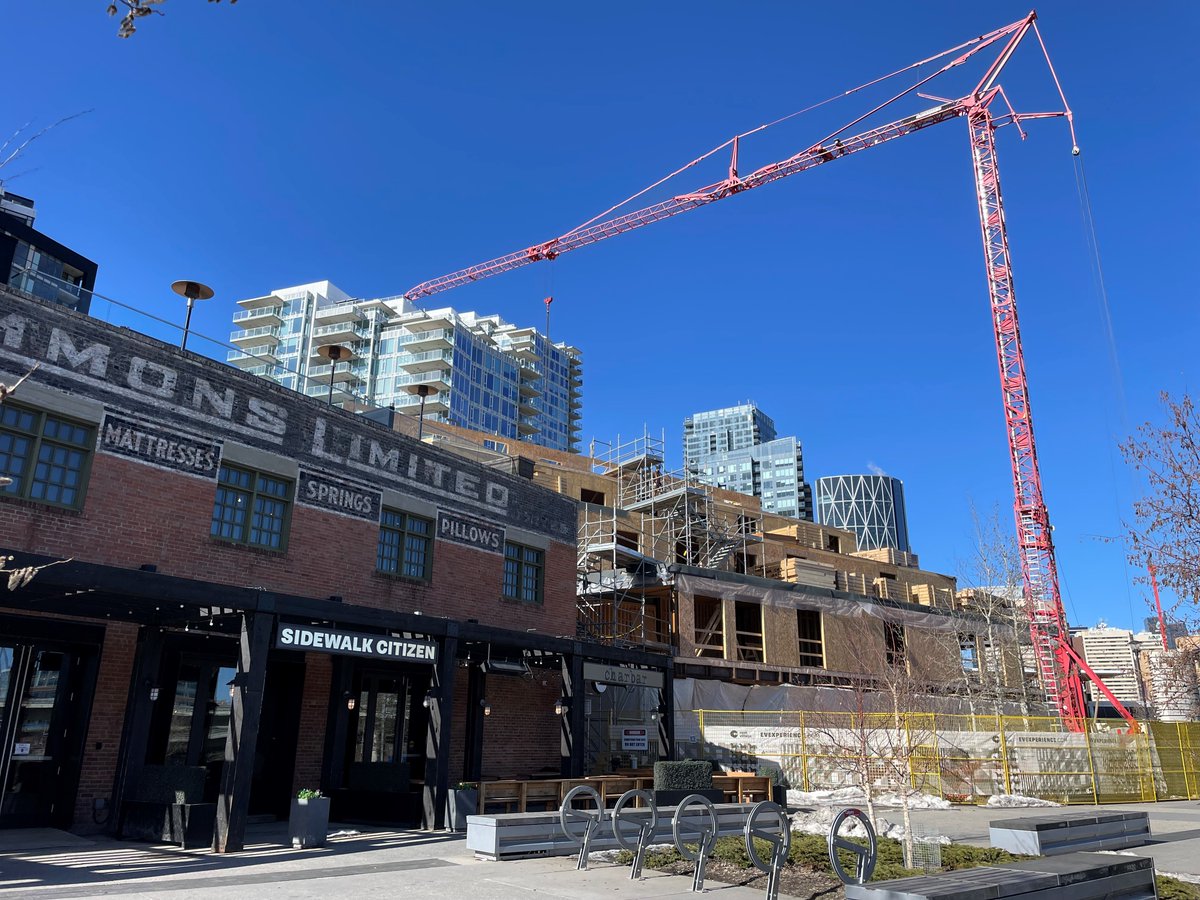 The Original. The Future. Nestled beside the historic Simmons Building, EV606 is starting to take shape with installation of the steel structure and timber walls that will support the six-storey mixed-use residential building underway. Learn more: bit.ly/3uVi5Y6